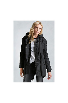 Womens Parka Sherpa DESIGNER True Religion Jeans Black S