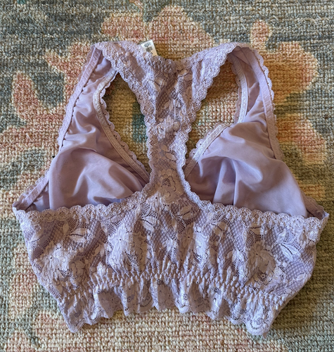 Cosabella Racer Back Lace Bralette Pink and Lavender Set Size Medium - Picture 5 of 8