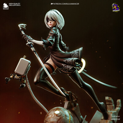 2B - Nier: Automata, YoRHa, sexy Pin-Up, Figur, 3D Druck, Statue, UNBEMALT