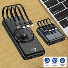 30000mAh Wireless Power Bank External Backup Battery Pack USB Portable Charger