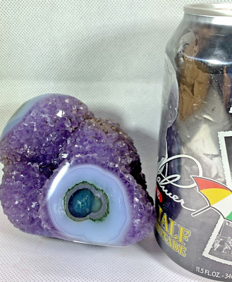 #ad AMETHYST MOUND FACE WITH LARGE EYE AND OPEN CRYSTAL POINTS DEEP PURPLE $50.00