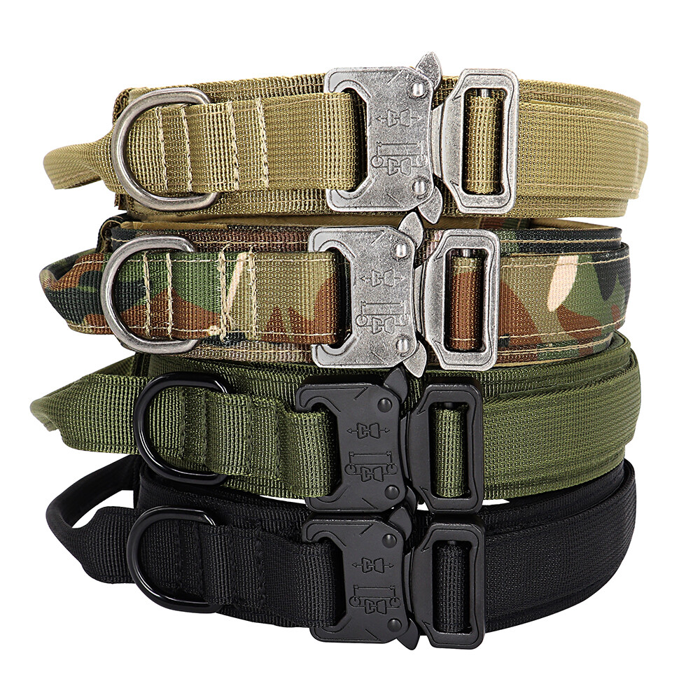 Tactical Nylon Dog Collar Heavy Duty Military Pet Collars with
