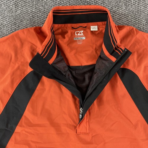 Cutter & Buck Mens WeatherTec 1/2 Zip Pullover Orange Black Size Large - Picture 4 of 11