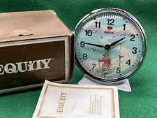 Vintage Equity Alarm Clock, Mechanical, Ski Sports Theme, Old Stock Brand New