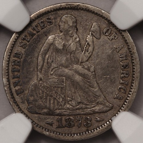 1873 Arrows Liberty Seated Dime NGC VF-35