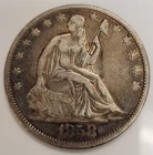 1858-P Seated Liberty Half Dollar 50c w/ VF+ Details