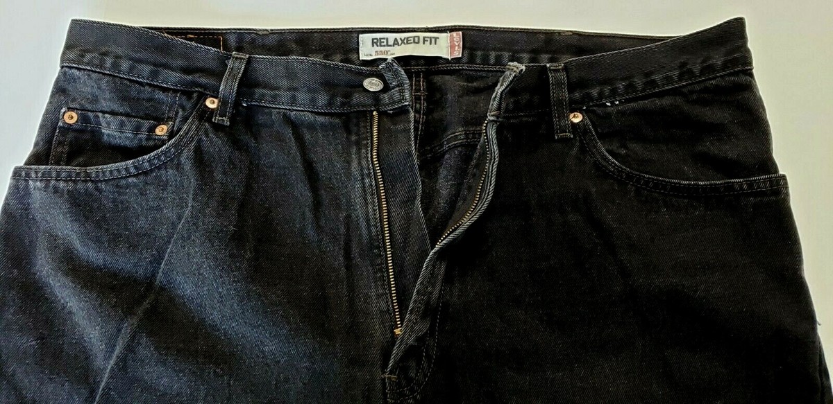 Men's Levi's 550 Relaxed Fit Jeans Black Zipper Fly W42 L30