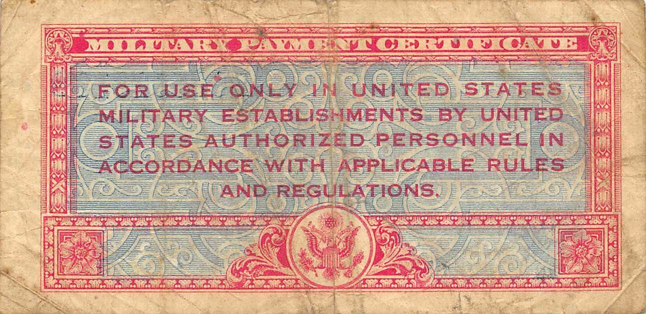 USA / MPC  10  Cents  1947  Series  471  Plate # 68  Circulated Banknote M2