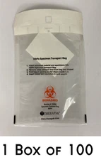 Therapak 95kPa Compliant 11"x7" Specimen Transport Bag 15652 - Case of 100