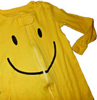 7H 2T The Children's Place SMILEY FACE Yellow Cotton Snug Footed Sleeper Pajamas — photo 2