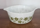 Pyrex Spring Blossom Crazy Daisy Casserole Serving Avocado #472 1 1/2  Pt