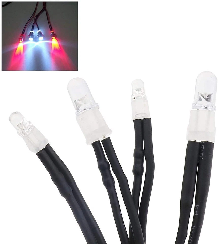 Cadena de luces LED 72cm Multicolor 5mm Rojo / 3mm Azul Blanco para coches RC... - Imagen 2 de 3