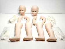 SET TWO Ceramic Doll Parts to Make a Doll Head, Arms Legs No Body