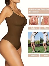 Women Bodysuit Shapewear Firm Tummy Control Thong Body Shaper Sculpting Slimming