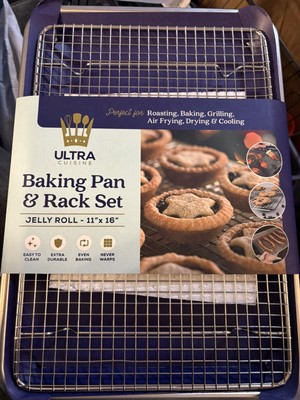 Ultra Cuisine Baking Pan & Rack Set, New 11 x16 