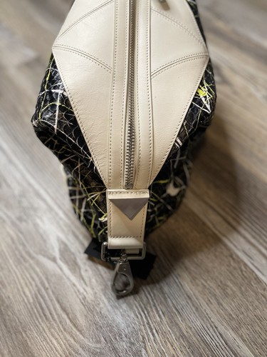 NEW Botkier Coco Rocha Leather London Backpack Sling Bag White Black Paint $448 - Picture 17 of 21