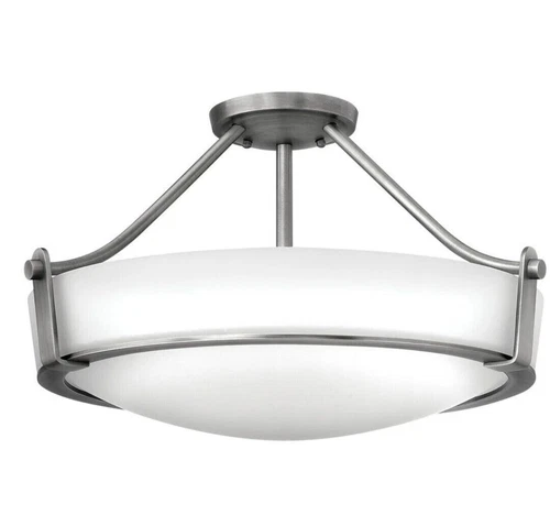 Hinkley Lighting 3221AN Hathaway 4 Light 21"W Semi-Flush Bowl - Antique Nickel - Picture 1 of 4