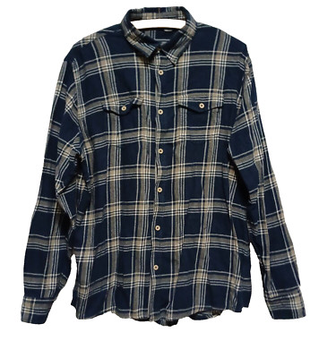 Livergy Herren Hemd L 41/42 Kariert Holzfäller Langarm Baumwolle Flanell  - A14