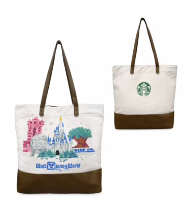 #ad Walt Disney World 4 Parks Icon Starbucks Canvas Tote New $64.99