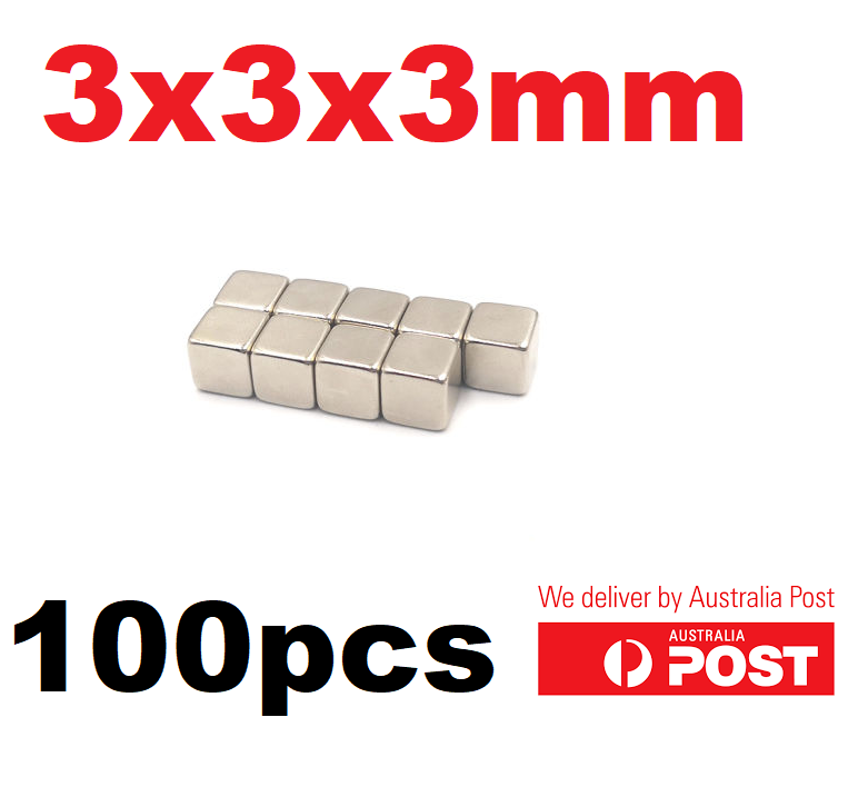 100pcs 3x3x3mm Neodymium Magnets for Fridge Crafts and DIY Projects