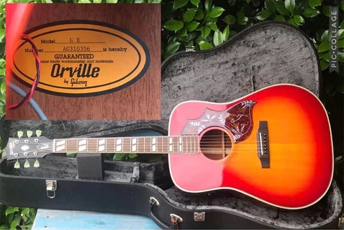 Orville by Gibson Hummingbird 1990s Dreadnought Modded w/ Preamp From JAPAN
