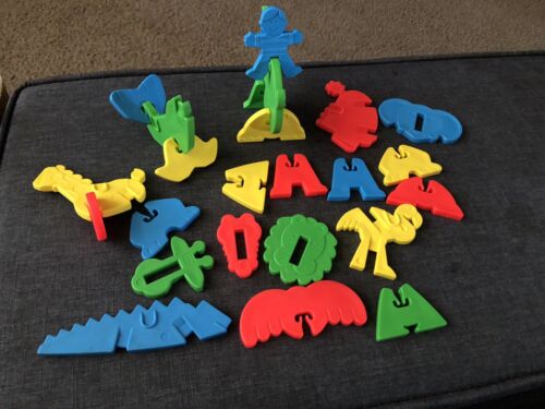 Vintage Playskool Animal Match-ups 24 Pcs Colorful Buildable Animals Ages 2+ - Picture 1 of 7