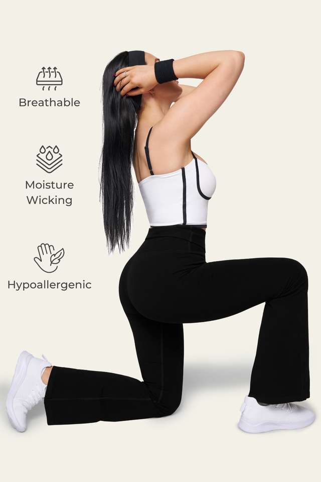 3Pack Flared Leggings for Women Premium Cotton, Bootcut Yoga Pants