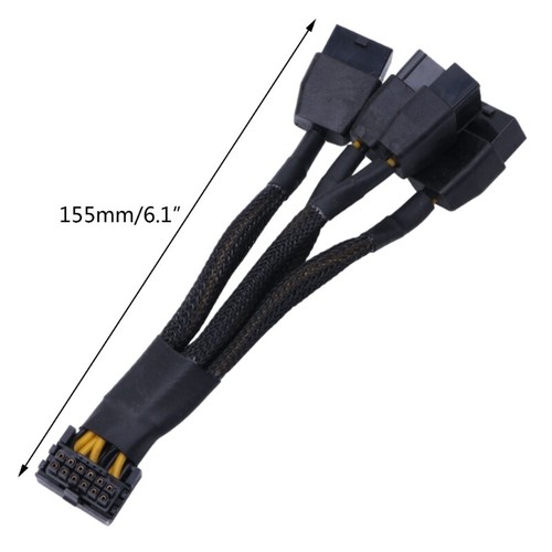 4x8pin PCI-e to 16Pin (12+4) PCI-e 5.0 12VHPWR Connector 90 Degree Elbow 15CM - Afbeelding 8 van 8