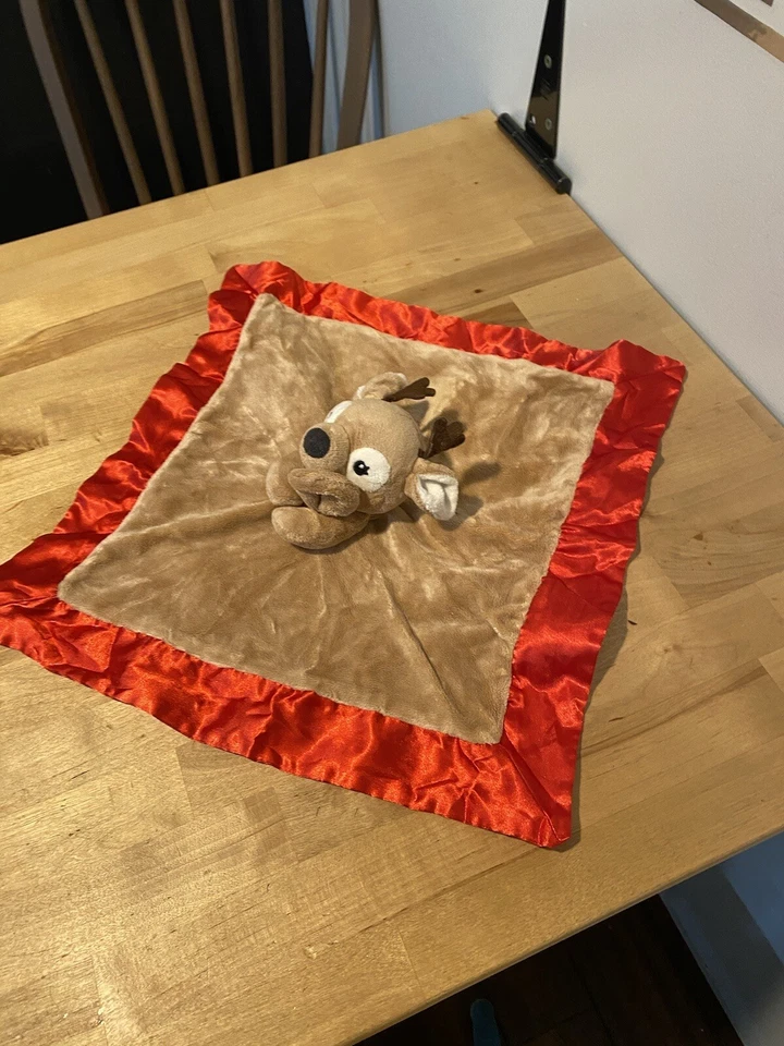 Детское защитное одеяло Gund Deer Doe Lovey Lovie с красной атласной отделкой - Изображение 3 из 4