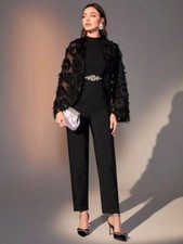 Tuta intera salopette elegante da sera o cerimonia per donna colore nero