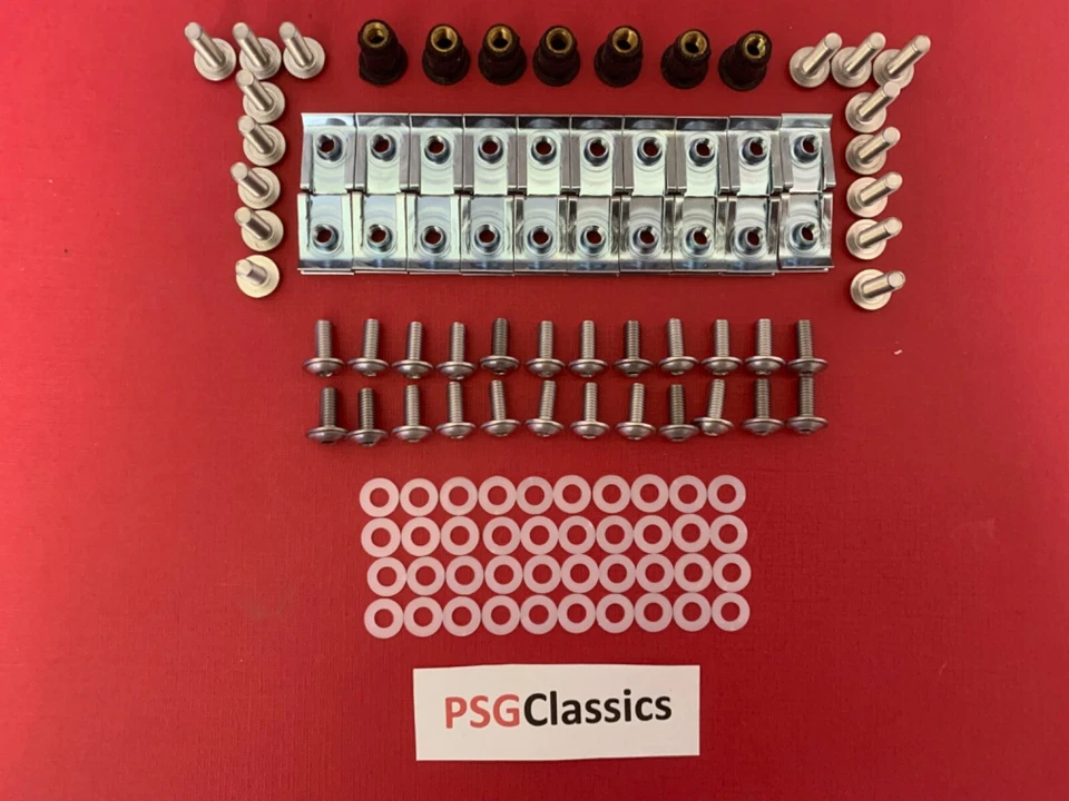 Tornillos de carenado Aprilia RS125 99-05 pernos de acero inoxidable clips tuercas de goma 107p Foto 3 de 4