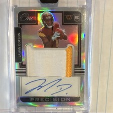 Panini One 2022 Jahan Dotson Rookie Auto Patch /75 #309 Commanders Football Card