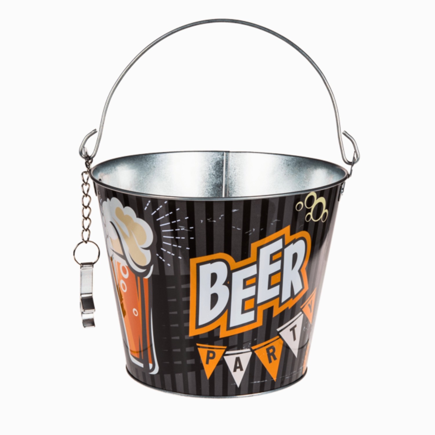 Black Ice Beer Bucket With Bottle Opener Metal Drinks Wine Beer Champagne Cooler