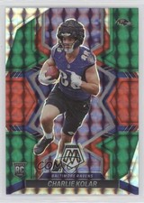 2022 Panini Mosaic Rookies Choice Red and Green Prizm Charlie Kolar #363 0nr3