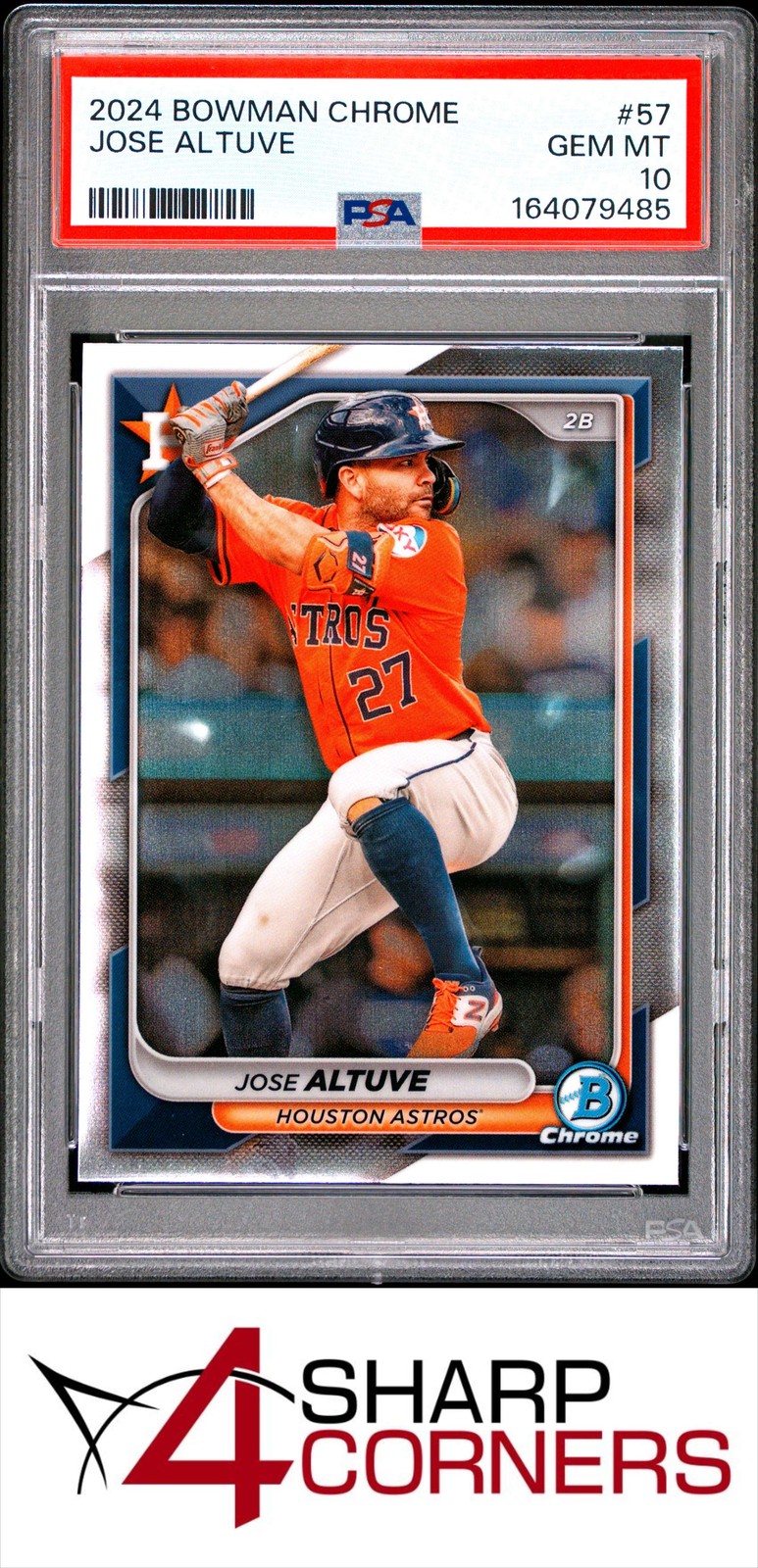 2024 BOWMAN CHROME #57 JOSE ALTUVE POP 3 PSA 10