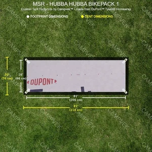 Tyvek Footprint for the MSR HUBBA HUBBA BIKEPACK 2 Tent
