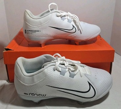 Nike CZ5920-102 Hyperdiamond 4 PRO Metal Softball Cleats White Black US 10