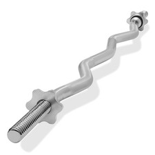 1" Weightlifting Barbell - Threaded EZ Curl Bar with Star Collars