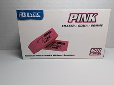 24 Pink Erasers PVC  Latex FREE NON Abrasive Resists Paper Tears
