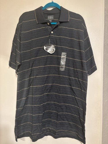 Dockers Herren Polo schwarz gestreift Hemd Gr. M schwarz braun Kragen Neu mit Etikett - Bild 2 von 3