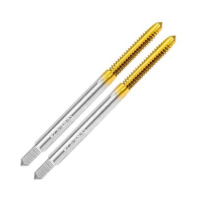 2Pcs 6-48 UNS Thread Tap,6-48 UNS M2 HSS Right Hand Thread Milling Tap