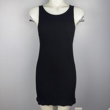 Reformation Dress Women’s XXS Black Mini Sleeveless Ribbed Low Arm *Read