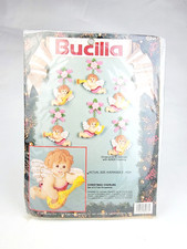1991 Bucilla CHRISTMAS CHERUBS Felt Christmas Ornaments Kit 82936 Set of 6