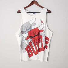 Vintage Chicago Bulls Tank Top 90s Streetwear Bulls Merch Red Apex One USA Sz L
