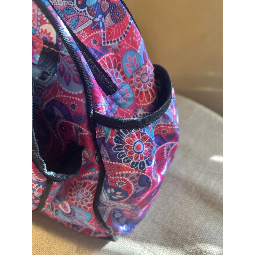 Pickleball Bag-Boulder Bee Brand- Women's Pink Purple Paisley Nylon Tote Bag