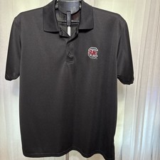 Vansport South Carolina Game Cocks Black Short Sleeve Polo Shirt Men's Size L