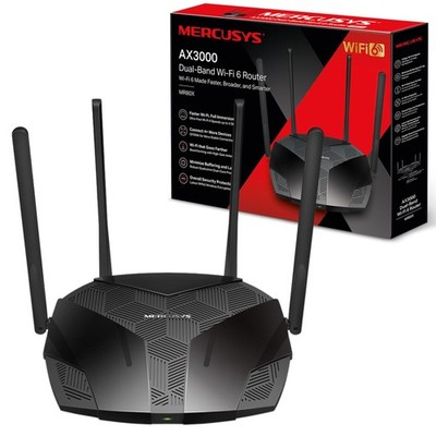 MERCUSYS MR80X Router WiFi 6 AX3000Mbps, Gigabit Ethernet Ports, TP-Link WiFi Ro