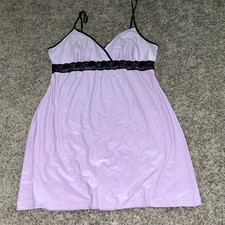 California Dynasty Lilac Lace Trimmed Mini Slip Dress Lingerie Medium