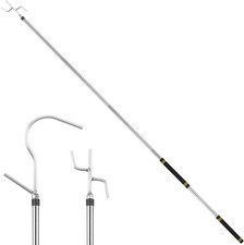 Clothes Hook Pole Heavy Duty,32 to 80inch High Reach Garment Hook for Hanging Bi