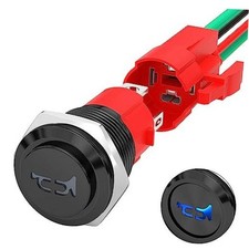 Horn Button Switch 12V 20A Heavy Duty 16MM Metal Speaker Horn Momentary Black